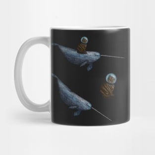 Cat Riding Narwhal Sticker Pack Mug